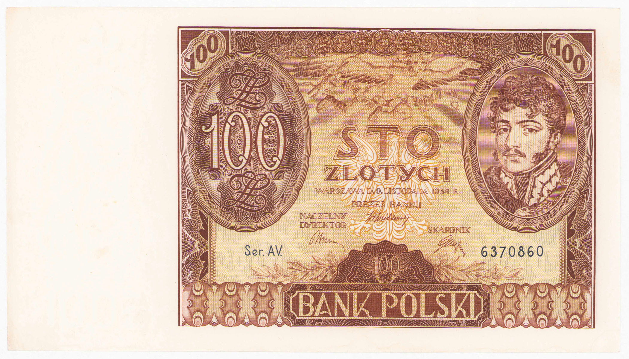 100 złotych 1934 - seria AV – PIĘKNE